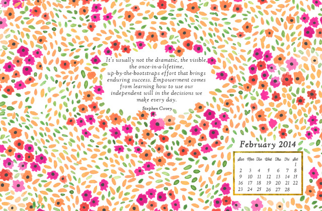 Floral calendar quote image free wallpaper for desktop - medium preview image