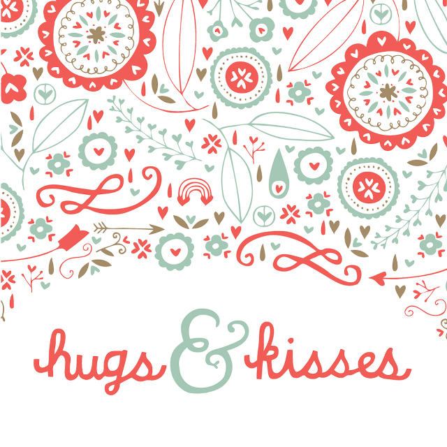 Floral card hugs kisses red free wallpaper for tablet - medium preview image