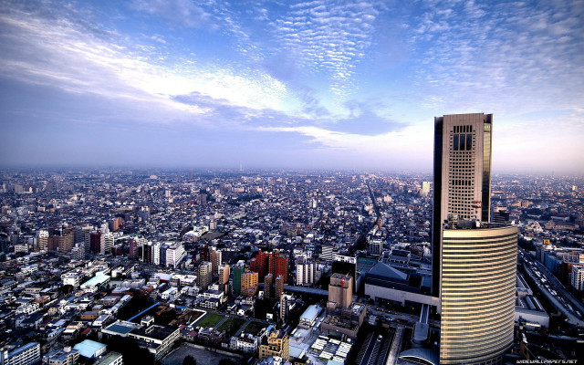 Tokyo cityscape tall building blue free wallpaper for desktop - medium preview image