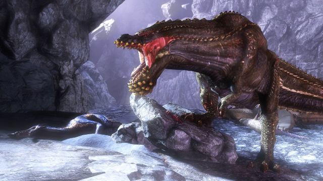 Dinosaur mouth open rock cave free wallpaper for desktop - medium preview image