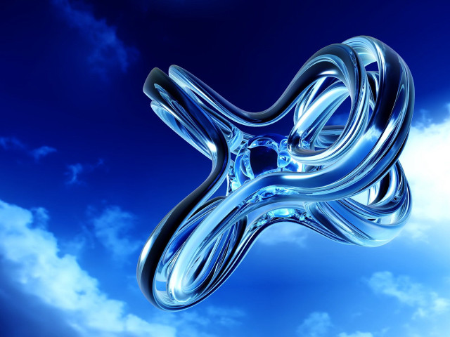 Blue white abstract object floating free wallpaper for desktop - medium preview image
