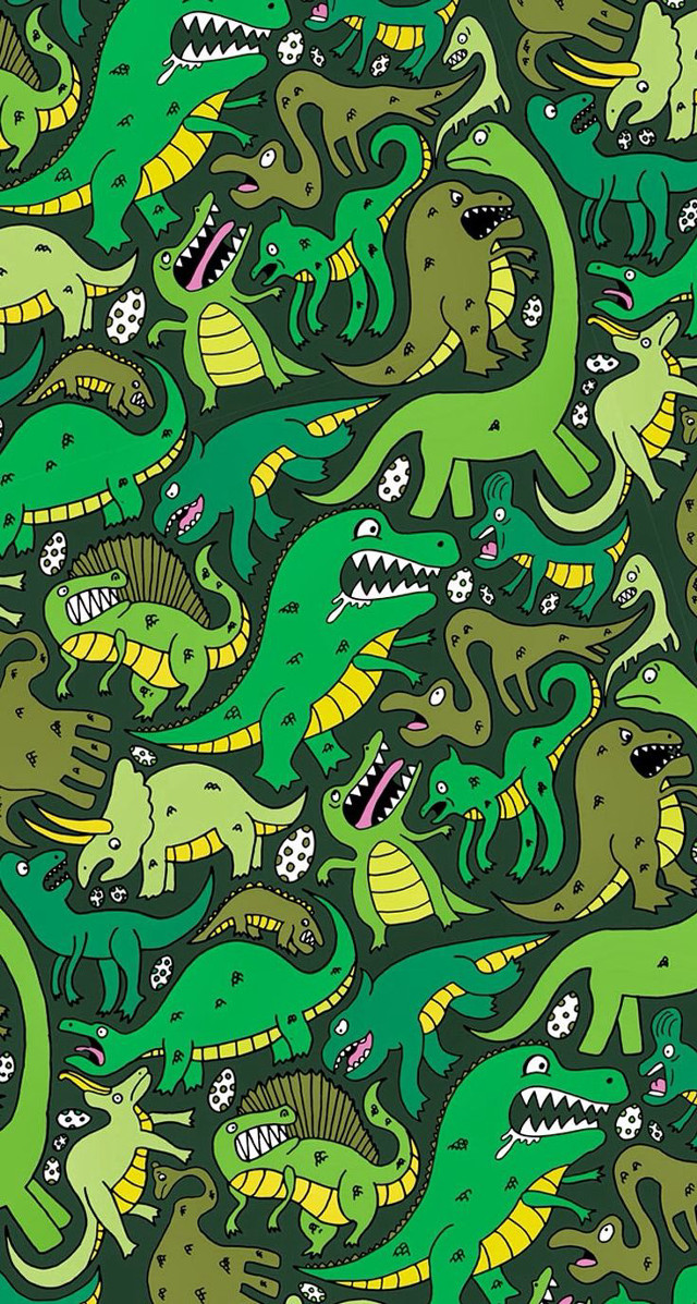 Green dinosaurs mouths open bunch free wallpaper for mobile - medium preview image