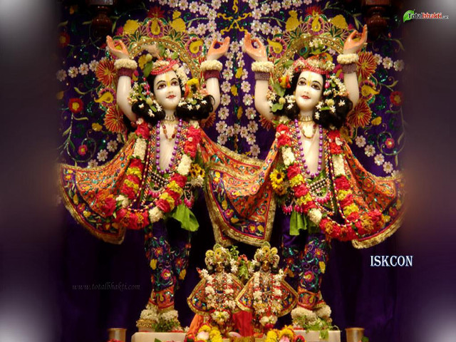 Deities statues purple background room free wallpaper for desktop - medium preview image