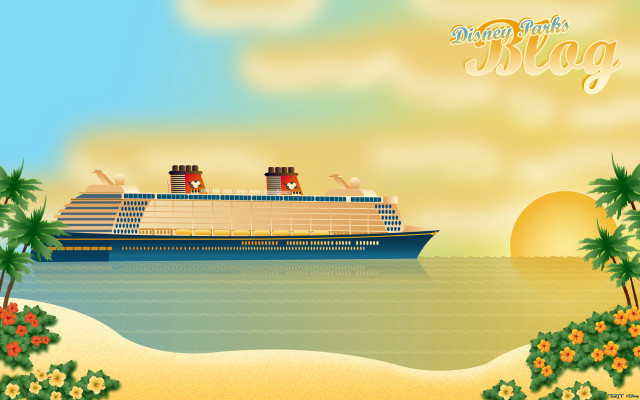 Cruise ship ocean beach palm free wallpaper for desktop - medium preview image