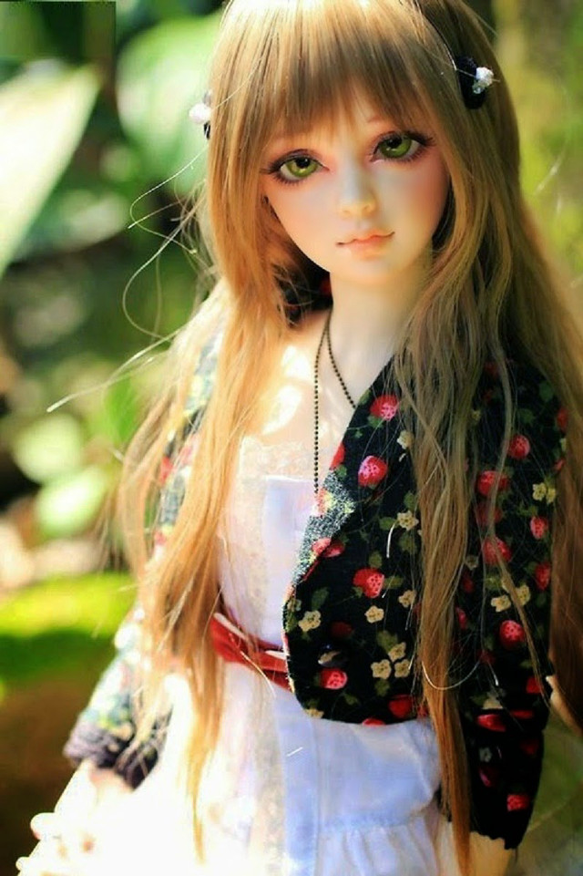 Doll longhair blackwhitedress flower belt free wallpaper for mobile - medium preview image