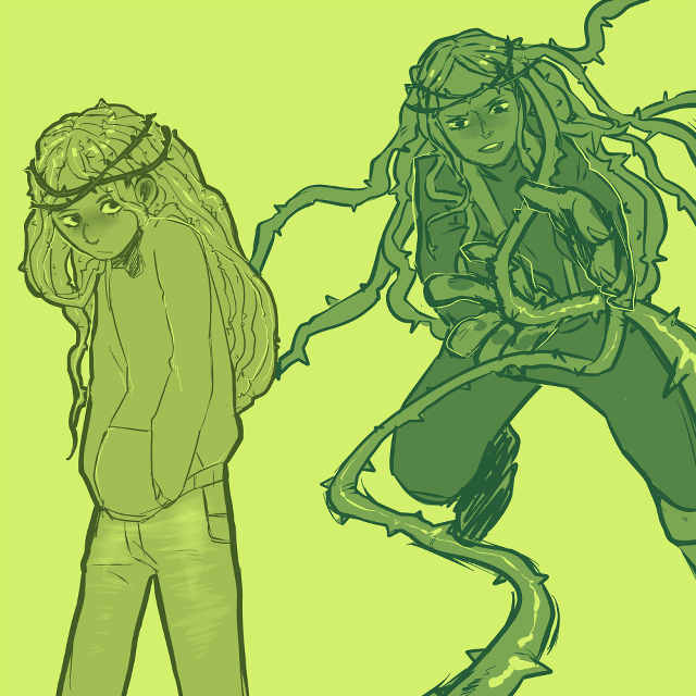 Man woman snake hair drawing free wallpaper for tablet - medium preview image