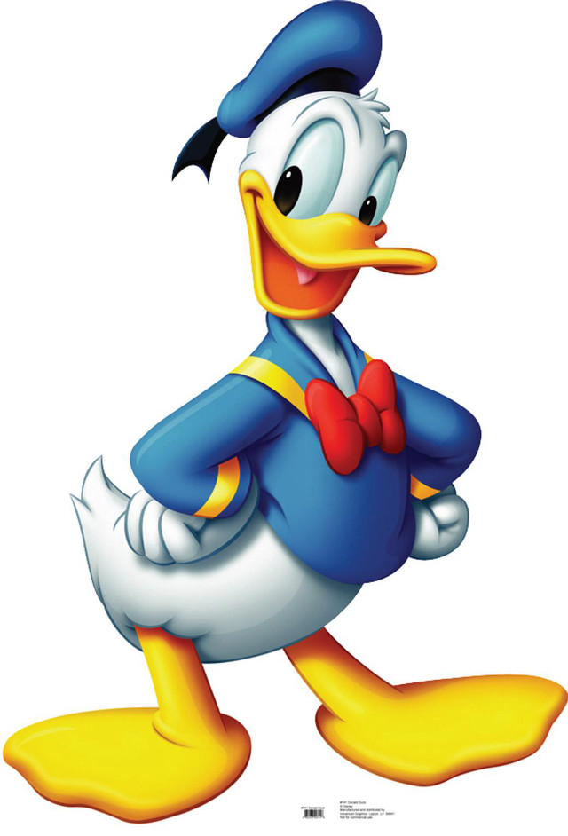 Cartoon duck blue hat yellow free wallpaper for mobile - medium preview image