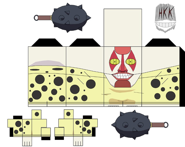 Clown paper model knife cut free wallpaper for desktop - medium preview image