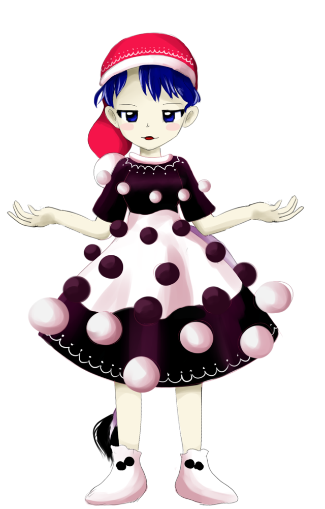 Cartoon girl dress hat polka free wallpaper for mobile - medium preview image