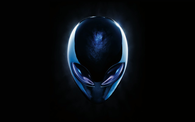 Blue alien head black background free wallpaper for desktop - medium preview image