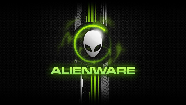 Alienware logo green glow face free wallpaper for desktop - medium preview image