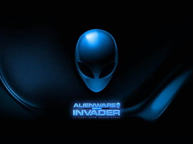 Blue alien head alienware invade free wallpaper for desktop - medium preview image
