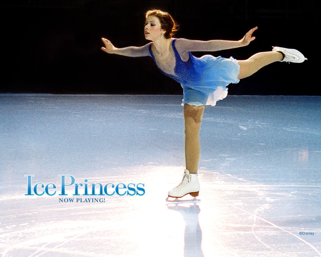 Ice princess blue dress skating free wallpaper for desktop - medium preview image