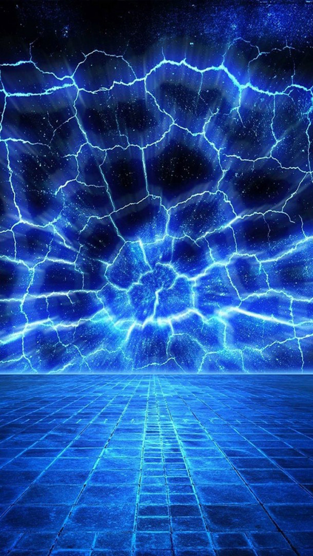 Blue background lightning stars grid free wallpaper for mobile - medium preview image