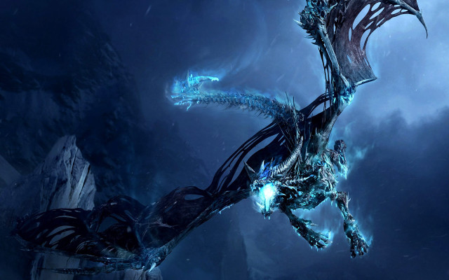 Dragon blue lights flying dark #6 free wallpaper for desktop - medium preview image