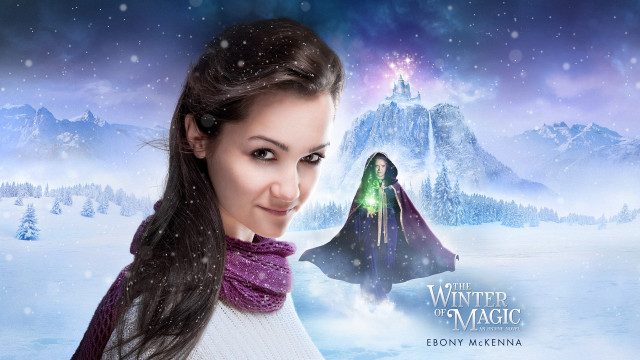 Woman scarf wizard mountain background free wallpaper for desktop - medium preview image