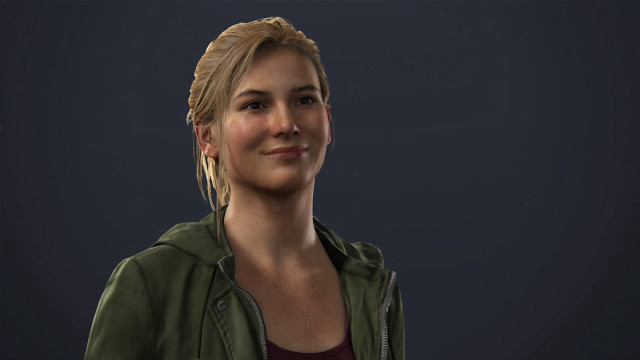 Blonde haired woman green jacket free wallpaper for desktop - medium preview image