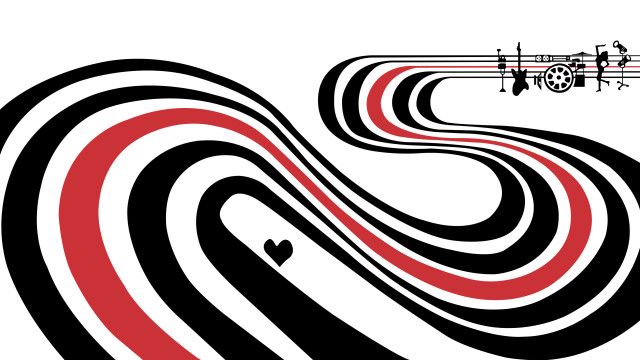 Black red swirl musical notes free wallpaper for desktop - medium preview image