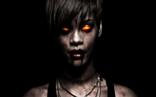 Woman red eyes necklace cross free wallpaper for desktop - medium preview image
