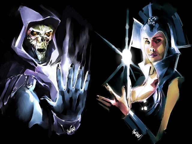 Woman hooded outfit hand demon free wallpaper for desktop - medium preview image