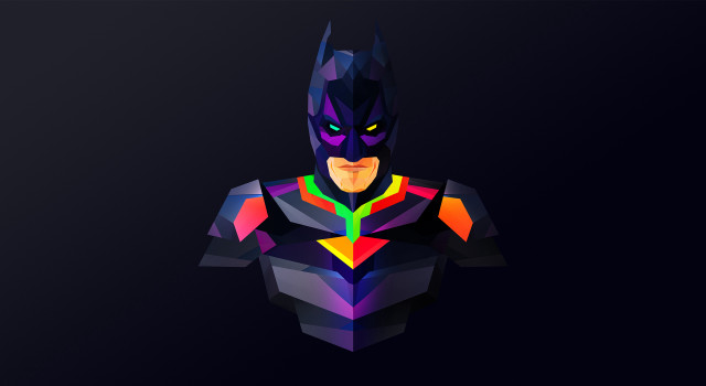 Stylized batman colorful mask black free wallpaper for desktop - medium preview image