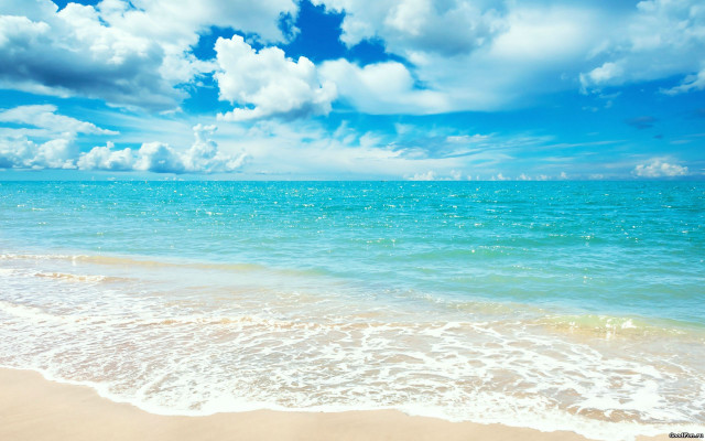 Beach sky ocean sand boat free wallpaper for desktop - medium preview image