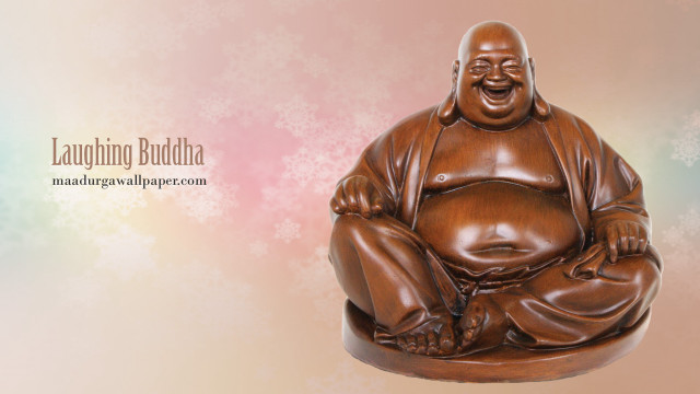 Buddha statue wooden table snowflakes free wallpaper for desktop - medium preview image