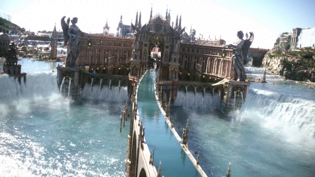 Large fountain city bridge statues free wallpaper for desktop - medium preview image