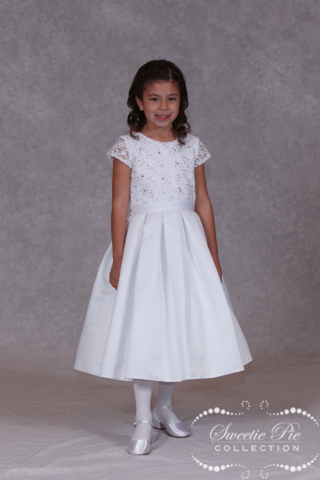 Little girl white dress studio free wallpaper for mobile - medium preview image