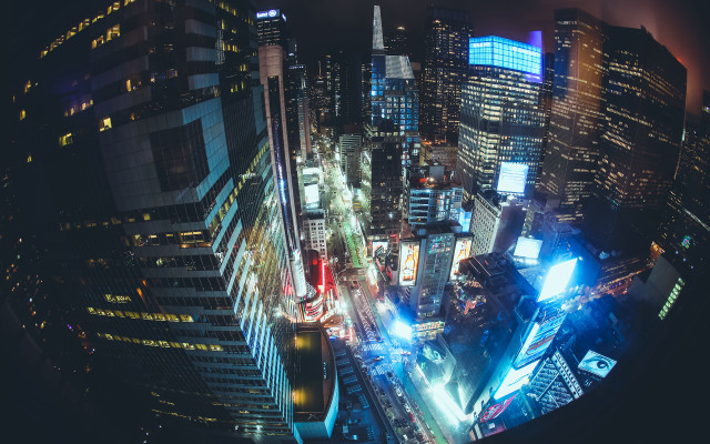 City night lights buildings traffic #2 free wallpaper for desktop - medium preview image