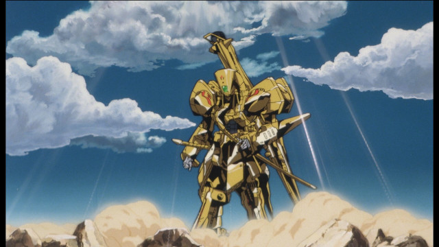 Robot standing dirt clouds sky free wallpaper for desktop - medium preview image