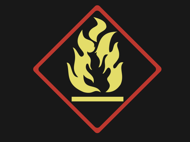 Yellow red fire hazard sign free wallpaper for desktop - medium preview image