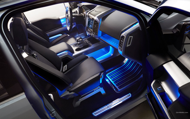 Car many seats blue light free wallpaper for desktop - medium preview image