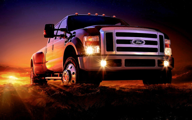 Truck lights field night sky free wallpaper for desktop - medium preview image