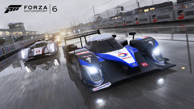 Racing car wet track forza free wallpaper for desktop - medium preview image
