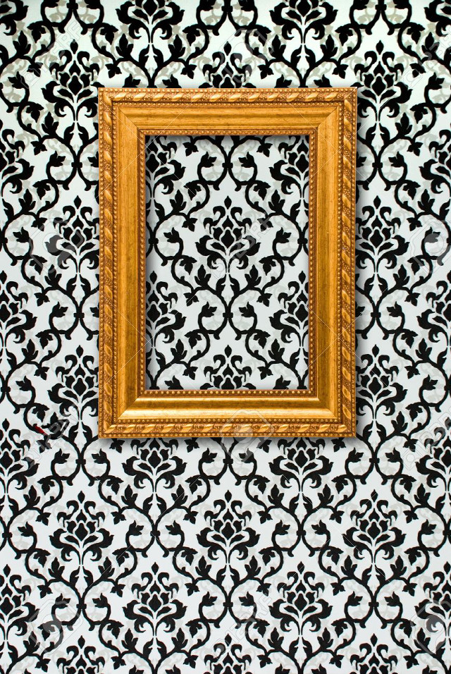 Picture frame wall pattern gold free wallpaper for mobile - medium preview image