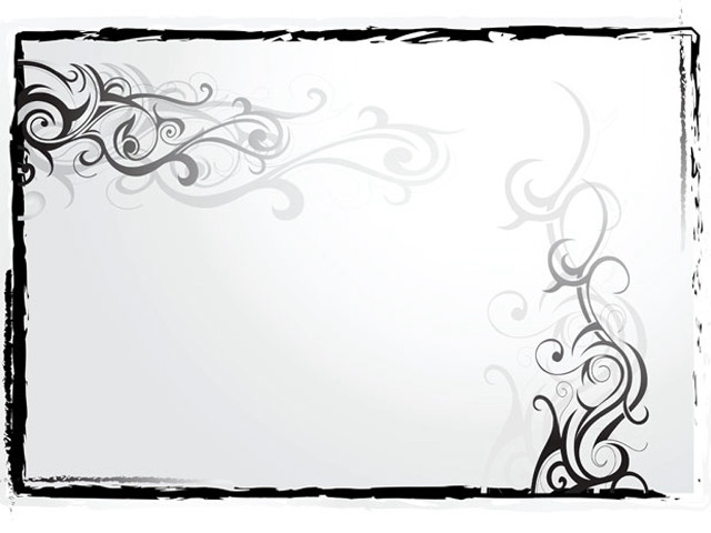 White black floral frame design free wallpaper for desktop - medium preview image