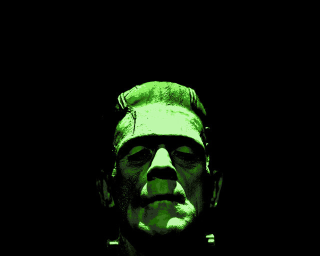 Creepy man green glow black free wallpaper for desktop - medium preview image