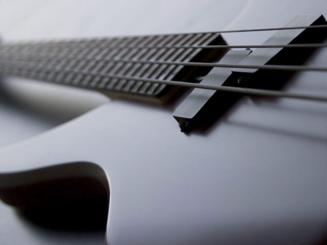 White guitar neck fretset black free wallpaper for desktop - medium preview image