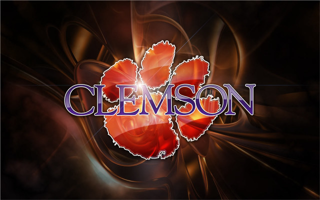 Clemson logo orange purple swirls free wallpaper for desktop - medium preview image