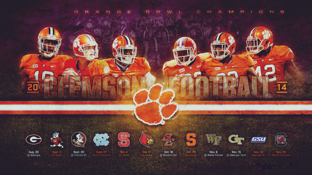 Clemson football team poster numbers free wallpaper for desktop - medium preview image