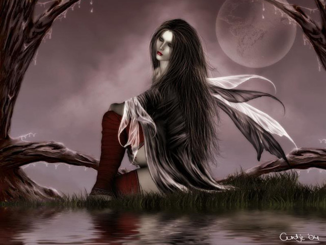 Woman long hair field lake free wallpaper for desktop - medium preview image