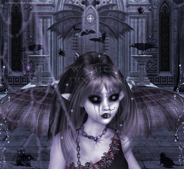 Girl creepy face wings gothic free wallpaper for tablet - medium preview image
