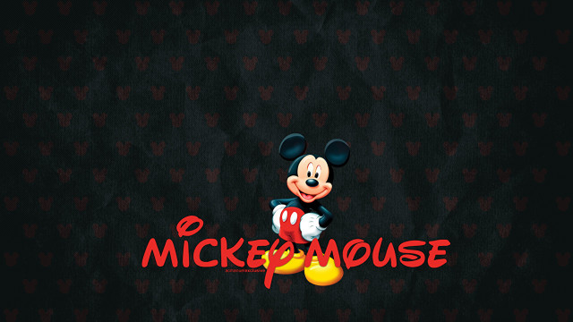 Mickey mouse red bow heart free wallpaper for desktop - medium preview image