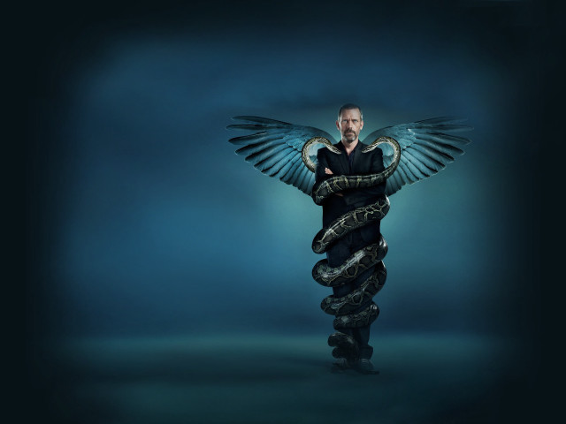 Man snake wrapped arm wings free wallpaper for desktop - medium preview image