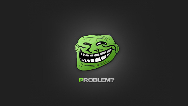 Green troll smile problem black free wallpaper for desktop - medium preview image