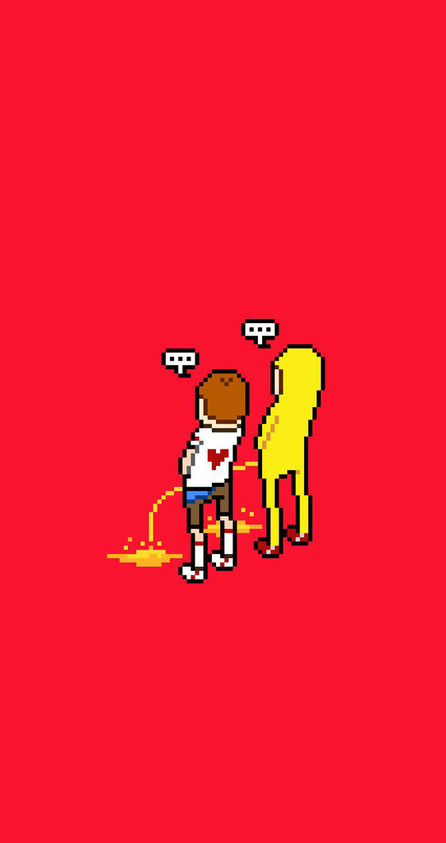 Boy dog pixel art red free wallpaper for mobile - medium preview image
