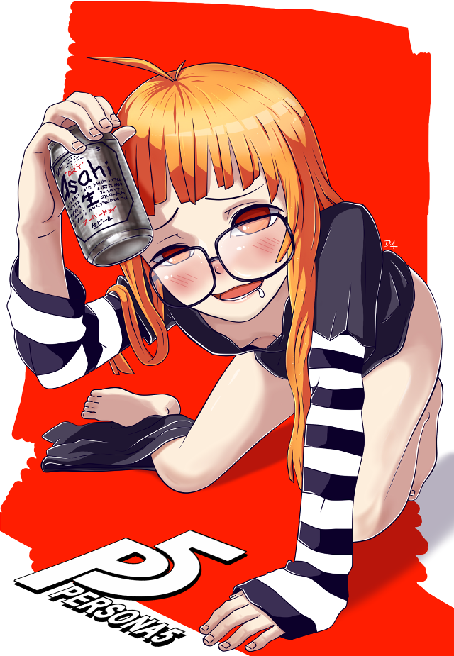 Girl glasses striped shirt beer free wallpaper for mobile - medium preview image