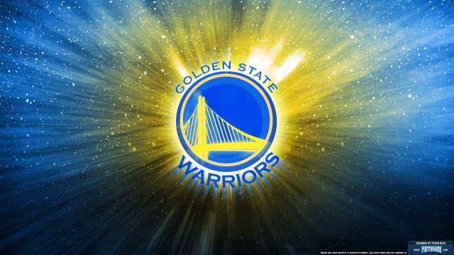 Warriors logo blue stars lightburst free wallpaper for desktop - medium preview image