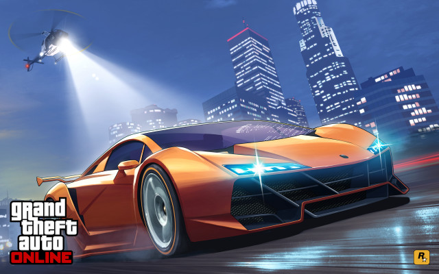 Car night city helicopter driving free wallpaper for desktop - medium preview image